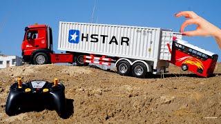 GIANT RC SEMI TRUCK TRAILER UNBOXING - RC SCANIA, MAN, ACTROS, GRAND HAULER, SUPER SCALE!!