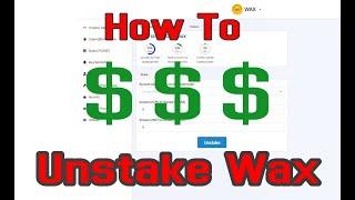 How to Unstake WAX- Farmers World/Crypto/Wax/Investing