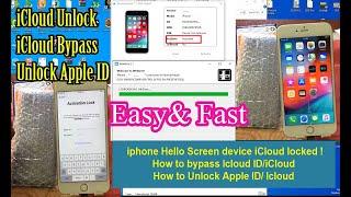 iphone Hello Screen device iCloud locked || How to bypass Icloud ID/iCloud ||How to Unlock Apple ID