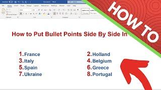 How to Put Bullet Points Side By Side In Word (In Two Columns)