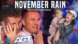 Golden Buzzer! Very Extraordinary Voice Strange Baby Singing Song November Rain Makes the Judges Cry