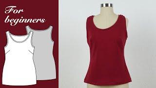 Sewing for beginners Part 8 - How to sew an easy Tank Top from a free pattern