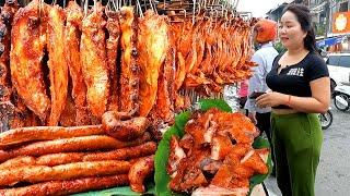 Pchum Ben Day! Popular Cambodian Street Food/Grilled Duck, Pork Ribs, Pork Intestine