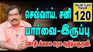 செவ்வாய், சனி பார்வை- இருப்பு.ONLINE CLASS TRAILER - 120#adityaguruji #jothidam