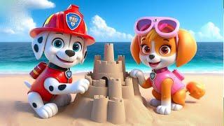 Paw Patrol Ultimate Rescue | MARSHALL x SKYE Play ON Beach | Very Funny Story | Rainbow 3