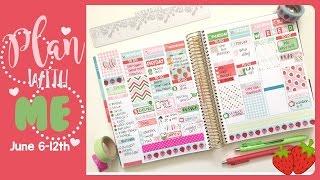 Plan With Me! #17 ️ June 6-12 ️ Strawberry Theme ft. Soda Pop Studio