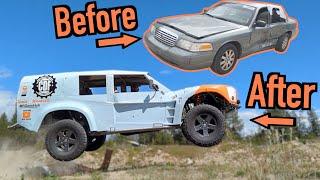 Complete Build - Turning A Salvaged Crown Vic Into A Trophy Truck In 19 Minutes