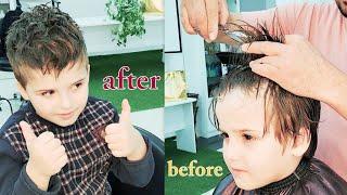 How to cut a boy's hair with scissors? -asmr barber @StylistElnar