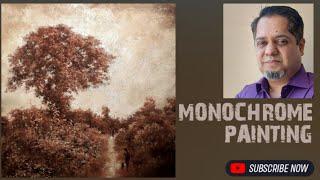 Vintage Landscape Painting | Traditional Painting Demo | Monochromatic Oil Painting