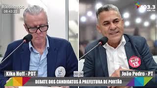 DEBATE DOS CANDIDATOS À PREFEITURA DE PORTÃO 2024