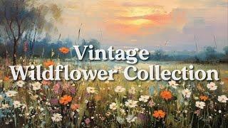 Vintage Wildflower Painting Slideshow  • No Sound • 3 Hours