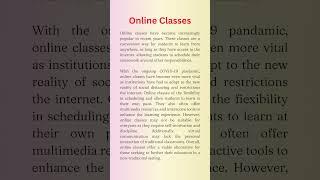 Essay on Online Classes in 200 words  #essaywritinginenglish #shortsvideo #onlineeducationessay