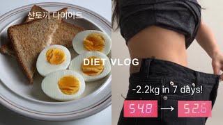 eng) DIET VLOG #05 -4.8kg | 샨토끼 다이어트 일주일 후기. (근데 이제 칼소폭 찐 핵매운맛을 살짝 곁들인..) | 정체기 뿌시기 | Challenge