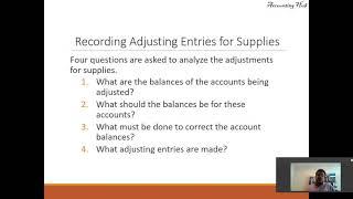 Accounting for Supplies (Purchase and Adjusting Entry)