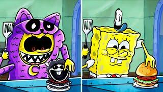 SpongeBob is cooking Krabby Patty vs Catnap cartoon Animation