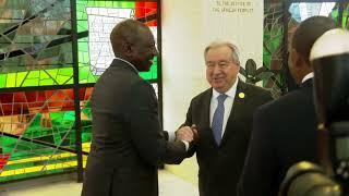 President Ruto arrival during a High Level Humanitarian Conference for the People of Sudan, in Addis