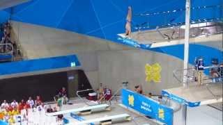 Handstand back 3 flip in pike position in Men's Diving 10m Semi Final London Olympics