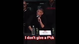 Nate Diaz “I don’t give a f*ck” #natediaz #diazbrothers #short #nickdiaz #nickdiazarmy #shortvideo