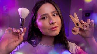 ASMR Get your eyes heavy at 10:24  visual trigger, camera brushing, plucking, hand sounds