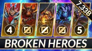 3 MOST BROKEN HEROES in EVERY ROLE - CLIMB MMR FAST in 7.33B - Dota 2 Meta Guide