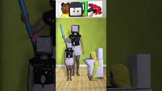 SKibidi Toilet In Real Life TV Woman's Family, Spider Man's, Amanda The Adventurer #shorts