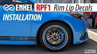 Enkei RPF1 Wheels Rim Lip Logo Decals and Stripe Installation by TFB Designs