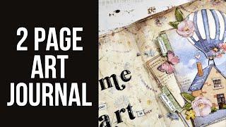 2 page art journal | rice paper, inks, ephemeras and more!!!