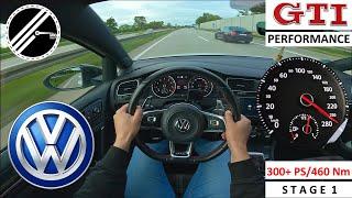 VW Golf 7 GTI Performance Stage 1 | 300+ PS | Top Speed Drive German Autobahn No Speed Limit POV