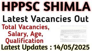 Hppsc Shimla Latest Advertisement Out|| Recruitment for these posts|| Apply Online|| Last Date 10...