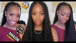 BOHO Box Braids With HUMAN HAIR Curls From  AMAZON! | FINE HAIR Crochet Install! |  MARY K. BELLA