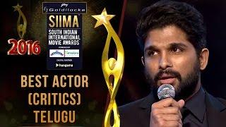 SIIMA 2016 Best Actor(Critics) Telugu | Allu Arjun - Rudramadevi