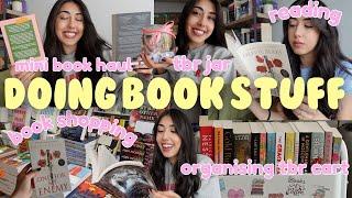 doing book stuff reading, book shopping, organising tbr cart, filling TBR jar, mini book haul