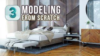 Bedroom Design in 3Ds Max - MODELING from Scratch