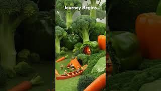 Tiny Explorers Lost in a Veggie Jungle!  #MiniWorldAdventure #VeggieForest #shorts