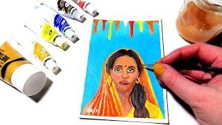 Holi Festival of Colors 2017 || Acrylic Painting on Cardboard