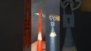 More pencil carving art | chain and lock asmr art #asmr #more #art #shortvideo