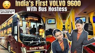 VOLVO 9600 with FEMALE CREW | Siliguri to Kolkata BEST Bus | Personal TV and FOOD 