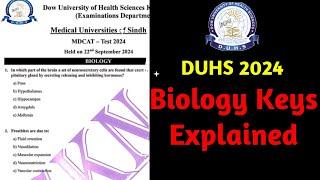 DUHS 2024 MDCAT BIOLOGY PORTION KEYS EXPLAINED! (MDCAT 2024)