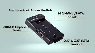 JetMedia JM-D2 M.2 NVMe /SATA Dual Signal SSD USB3.2 Docking Station NVME Muti-Interfaces Enclosure