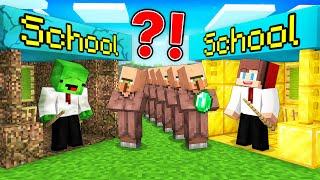 JJ's RICH SCHOOL vs Mikey's POOR SCHOOL Survive Battle in Minecraft - Maizen