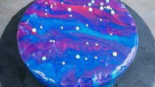 Galaxy/Space Mirror Glaze Cake Recipe | Alex and Felix Recipes