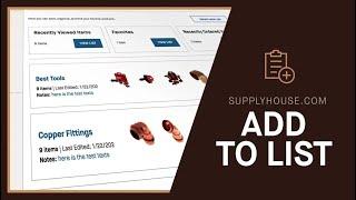 SupplyHouse.com's Lists Feature