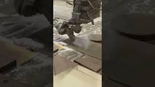 CUTTING 3/4" STAINLESS STEEL DECORATIVE BASE PLATE WITH WATERJET  #shorts #short #cnc #waterjet