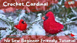 Crochet Cardinal | No Sew Pattern | Beginner Friendly Tutorial