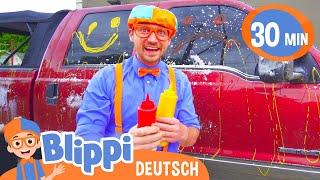 Wie wäscht man Spielzeugautos?  | Blippi Deutsch | Abenteuer und Videos für Kinder