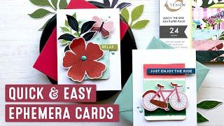 Quick & Easy Ephemera Cards | Altenew Enjoy The Ride