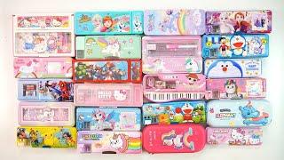 cute unicorn stationery collection  unicorn, geometry, hello kitty, sharpener, doreamon, earser