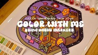 Color with me (ASMR)  'Little Corner' by Coco Wyo using Ohuhu markers ️ #adultcoloring #asmr