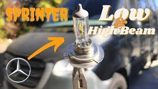 How to Change Mercedes Benz Sprinter Van Headlights Low Beam + High Beam 2019+ 907 Vs30