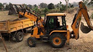 Loading Sand & Gravel On Near River - JCB Backhoe 3DX Machine II